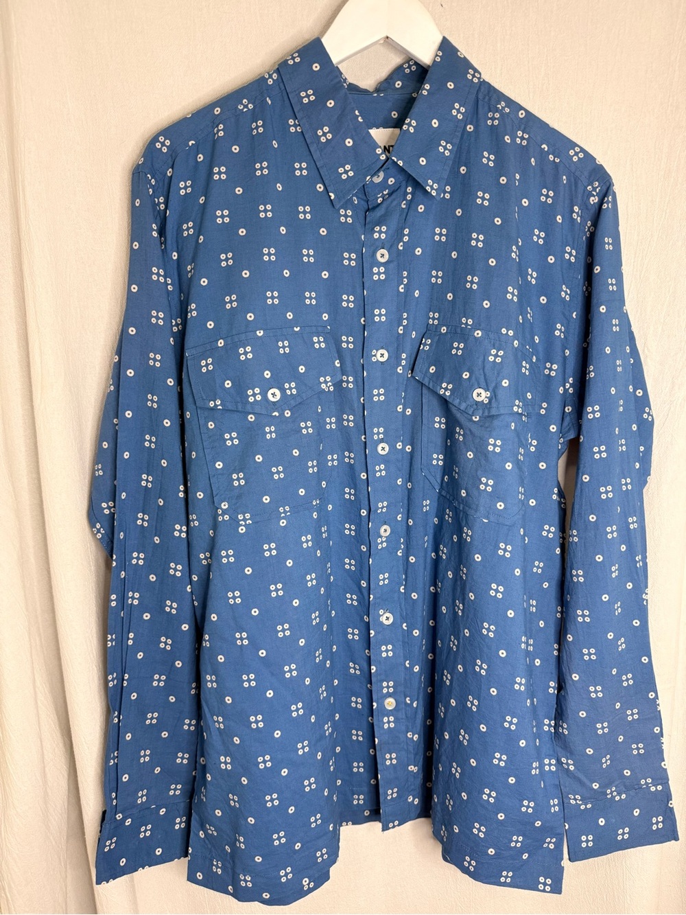 Men's Dushyant, Artisan made, Button Front Shirt, sz M